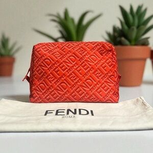 FENDI x SKIMS Orange Cosmetic Pouch/Clutch